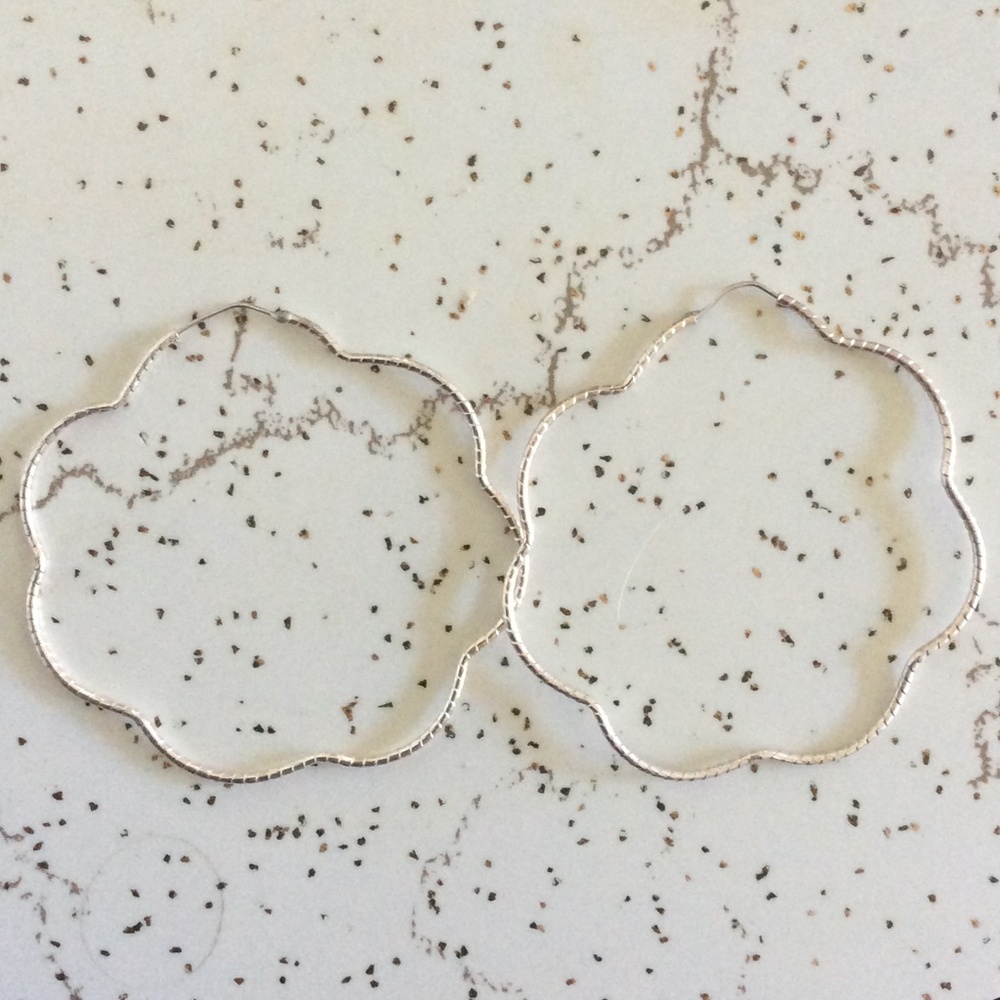 NEW Lotus Hoops Sterling Silver 925